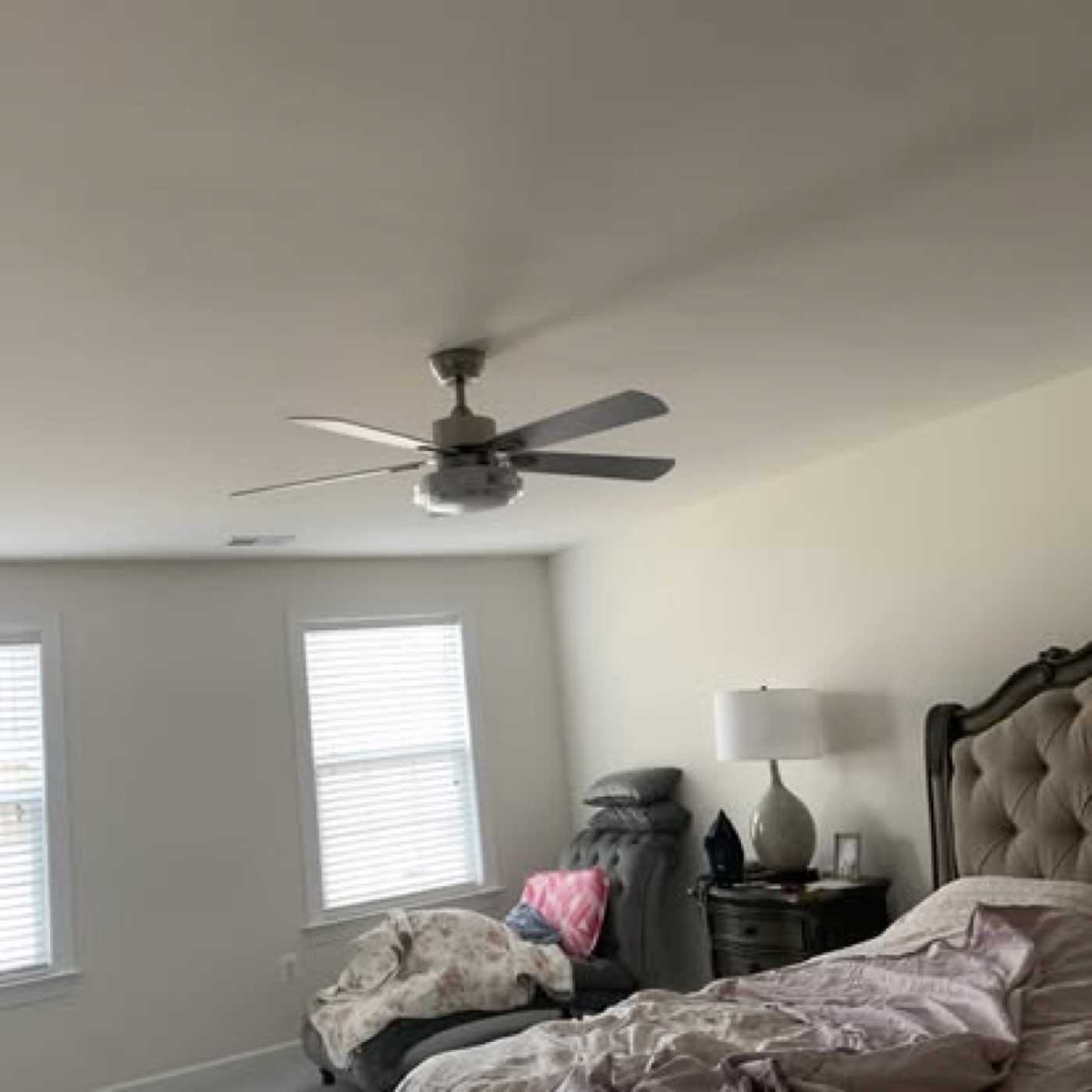 New ceiling fan installed in a bedroom